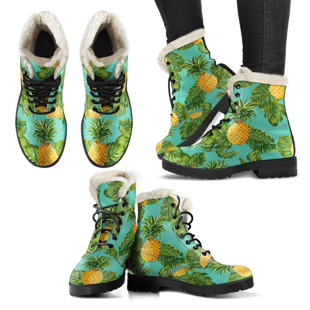 Palm Leaf Pineapple Pattern Print Comfy Boots GearFrost