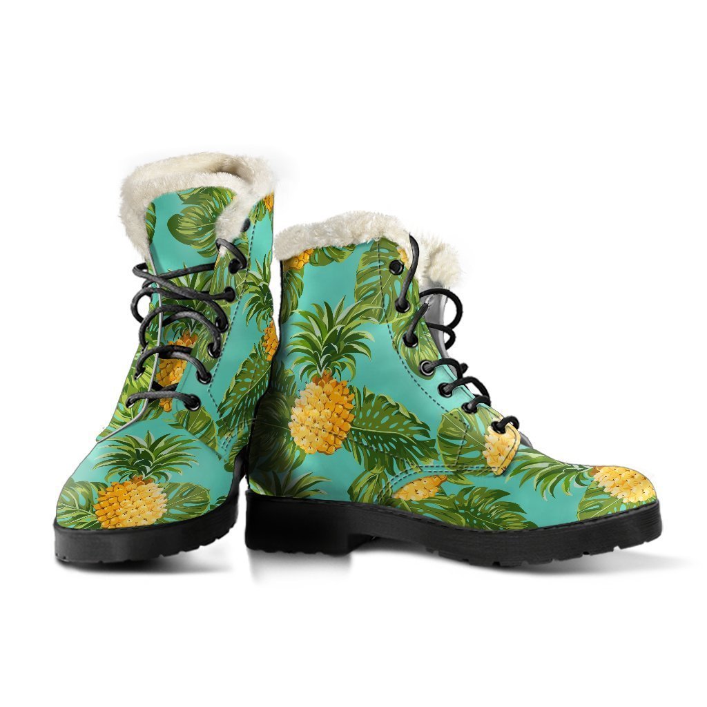 Palm Leaf Pineapple Pattern Print Comfy Boots GearFrost