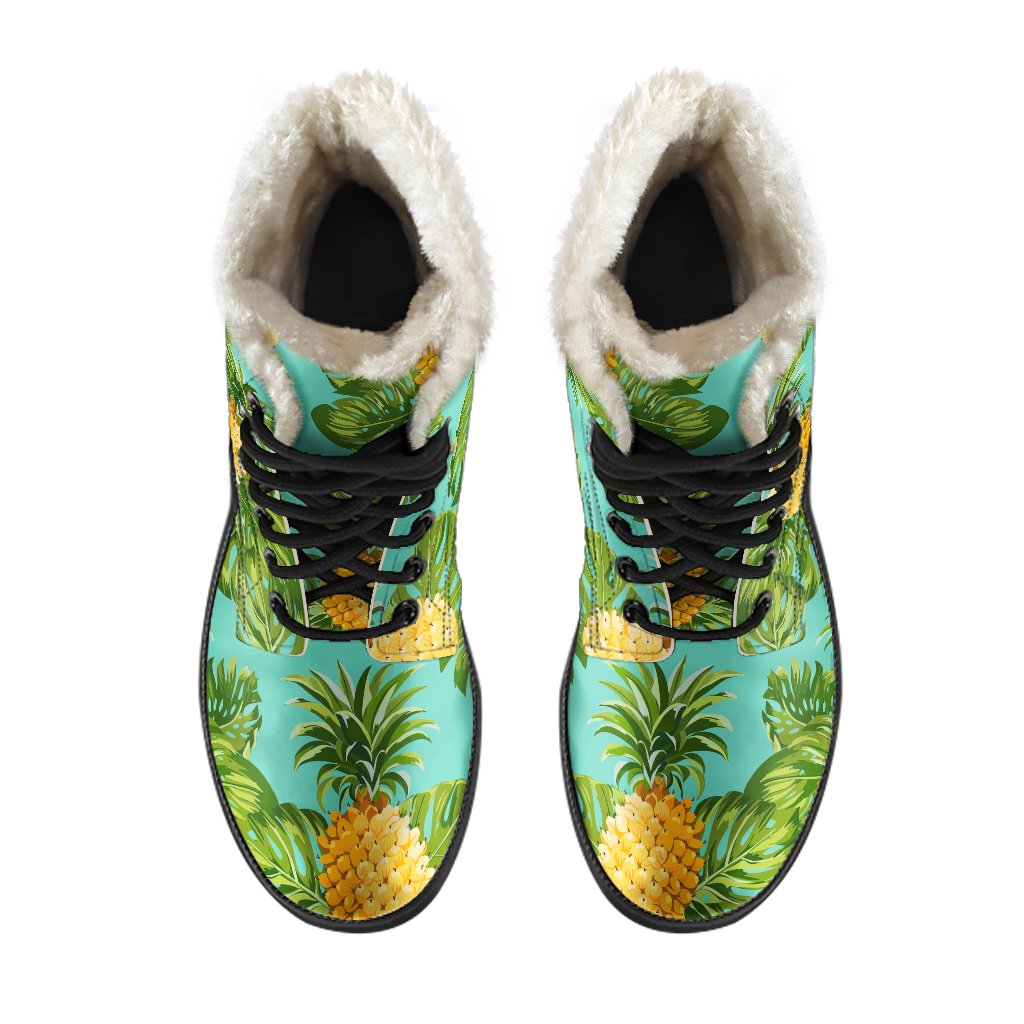 Palm Leaf Pineapple Pattern Print Comfy Boots GearFrost