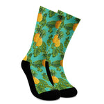 Palm Leaf Pineapple Pattern Print Crew Socks