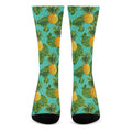 Palm Leaf Pineapple Pattern Print Crew Socks