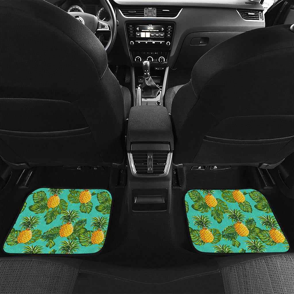 Palm Leaf Pineapple Pattern Print Front and Back Car Floor Mats