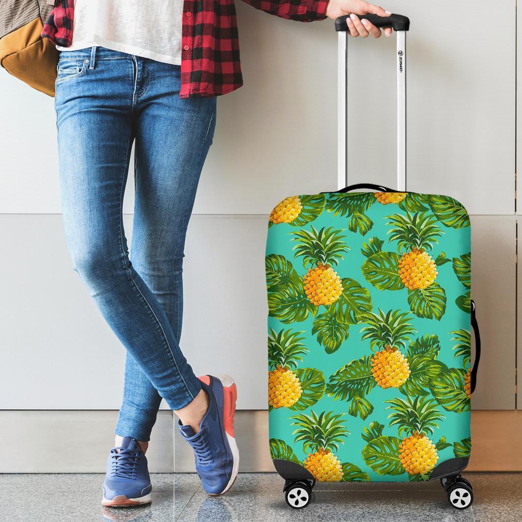 Palm Leaf Pineapple Pattern Print Luggage Cover GearFrost