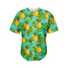 Palm Leaf Pineapple Pattern Print Men's Baseball Jersey