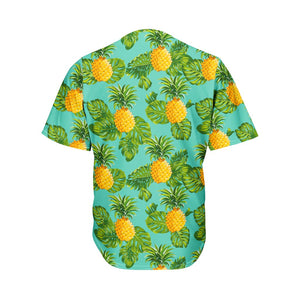 Palm Leaf Pineapple Pattern Print Men's Baseball Jersey