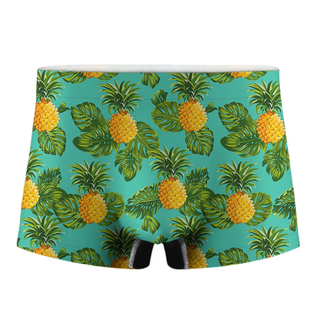 Palm Leaf Pineapple Pattern Print Men's Boxer Briefs