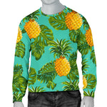 Palm Leaf Pineapple Pattern Print Men's Crewneck Sweatshirt GearFrost