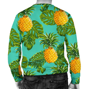 Palm Leaf Pineapple Pattern Print Men's Crewneck Sweatshirt GearFrost