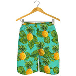 Palm Leaf Pineapple Pattern Print Men's Shorts