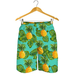 Palm Leaf Pineapple Pattern Print Men's Shorts