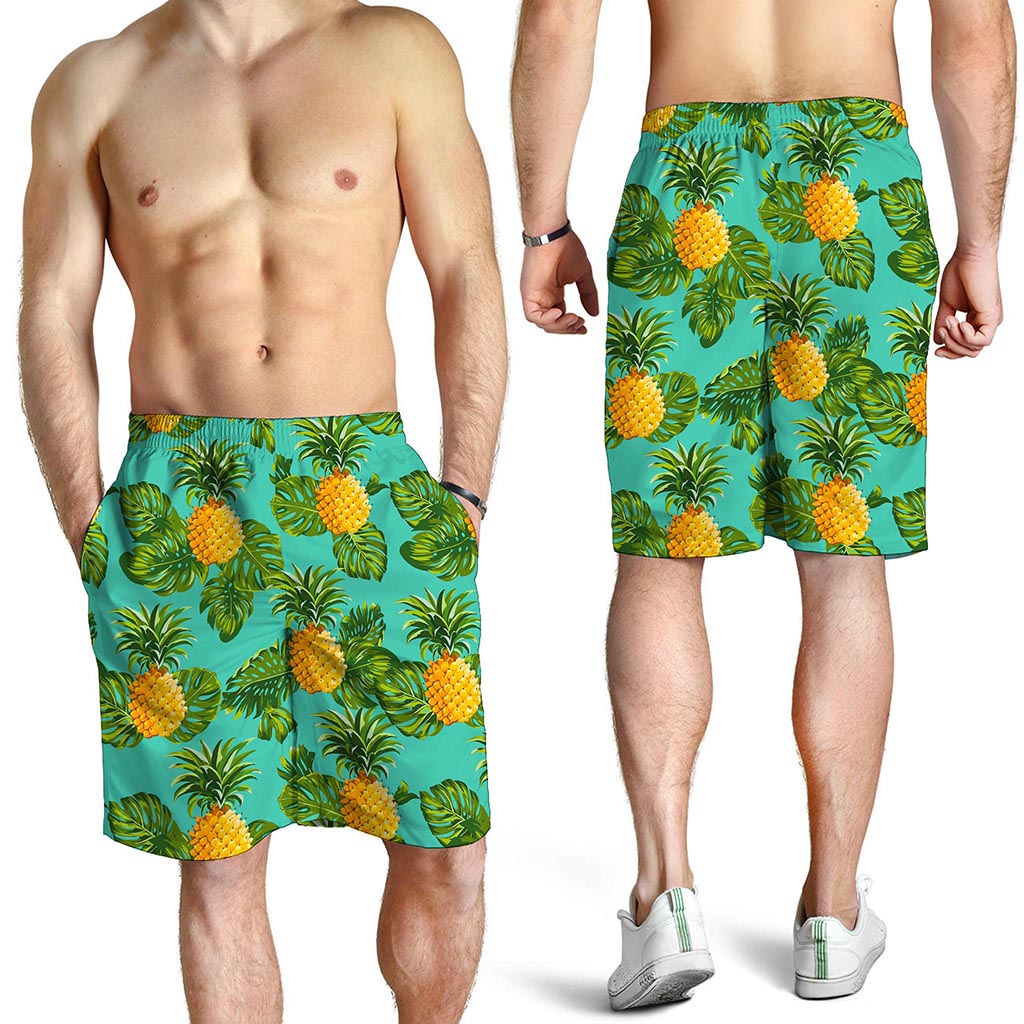 Palm Leaf Pineapple Pattern Print Men's Shorts