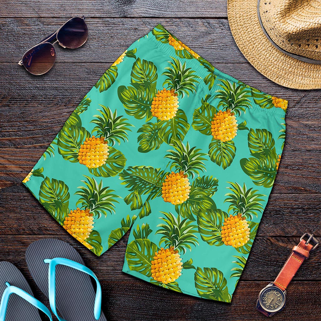 Palm Leaf Pineapple Pattern Print Men's Shorts