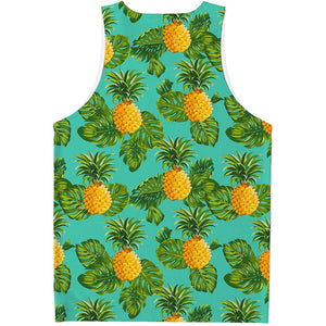 Palm Leaf Pineapple Pattern Print Men's Tank Top