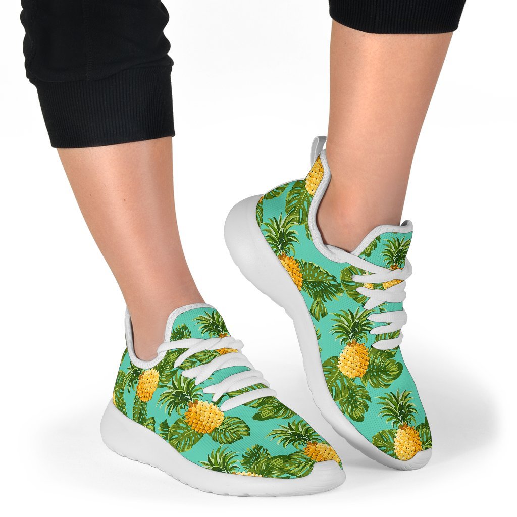 Palm Leaf Pineapple Pattern Print Mesh Knit Shoes GearFrost