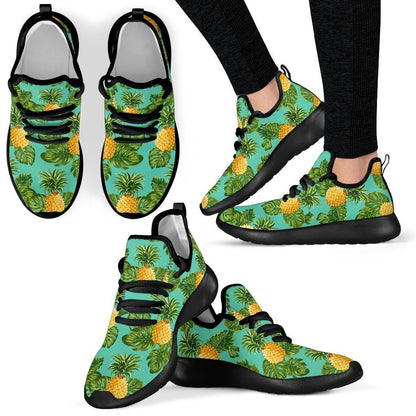 Palm Leaf Pineapple Pattern Print Mesh Knit Shoes GearFrost