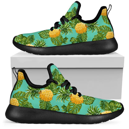 Palm Leaf Pineapple Pattern Print Mesh Knit Shoes GearFrost