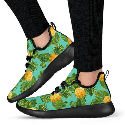 Palm Leaf Pineapple Pattern Print Mesh Knit Shoes GearFrost