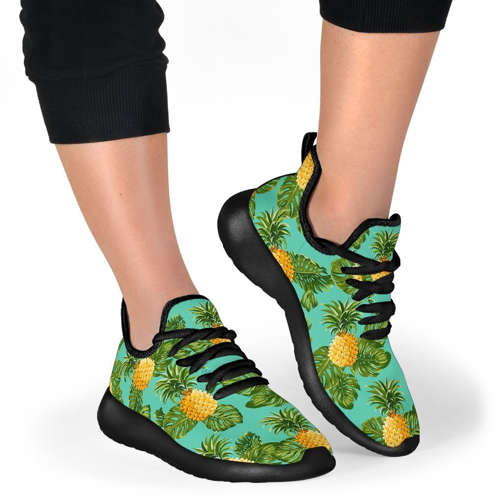 Palm Leaf Pineapple Pattern Print Mesh Knit Shoes GearFrost