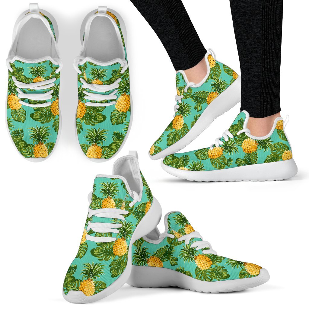 Palm Leaf Pineapple Pattern Print Mesh Knit Shoes GearFrost