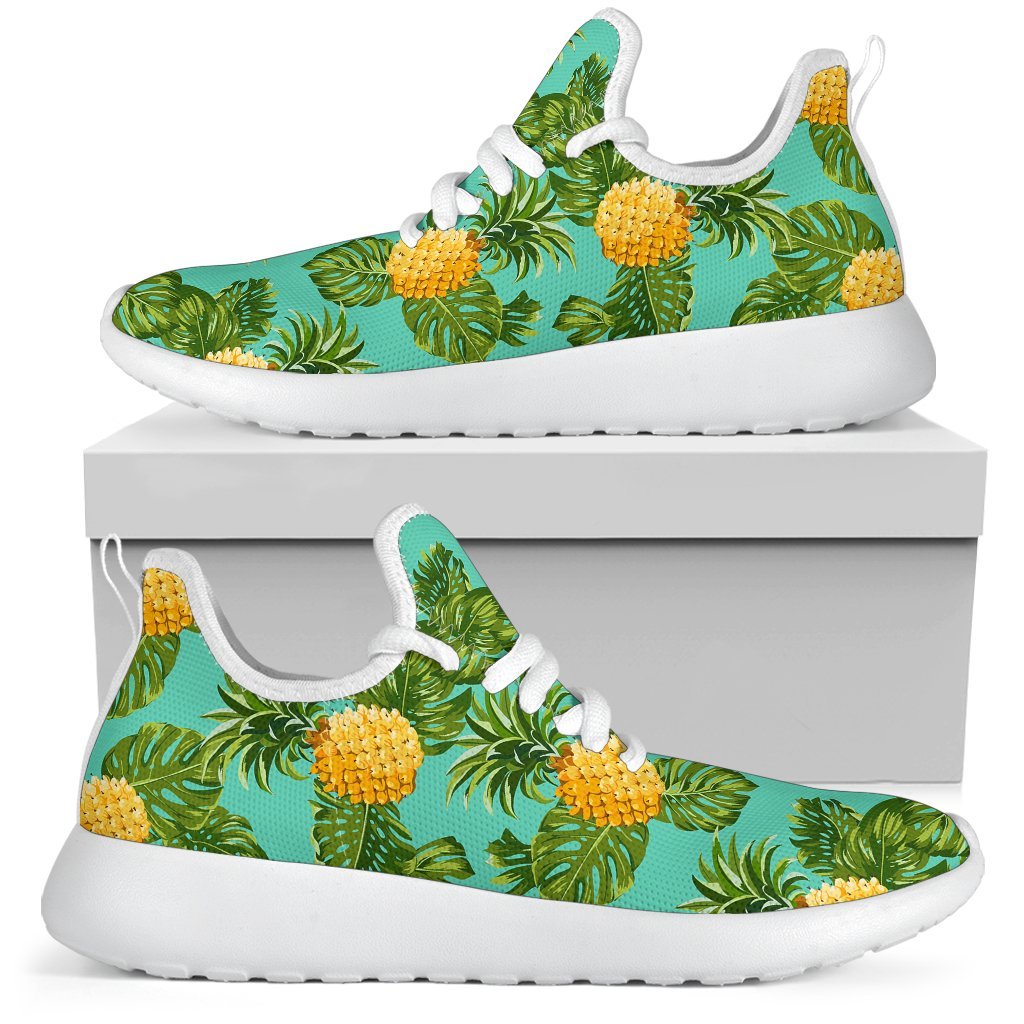 Palm Leaf Pineapple Pattern Print Mesh Knit Shoes GearFrost
