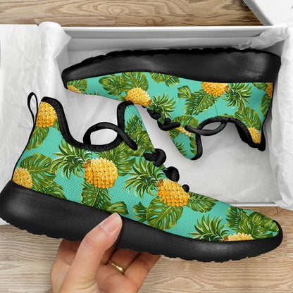Palm Leaf Pineapple Pattern Print Mesh Knit Shoes GearFrost