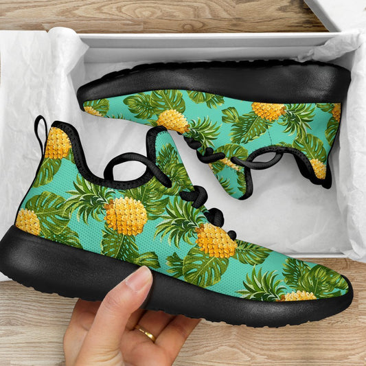 Palm Leaf Pineapple Pattern Print Mesh Knit Shoes GearFrost