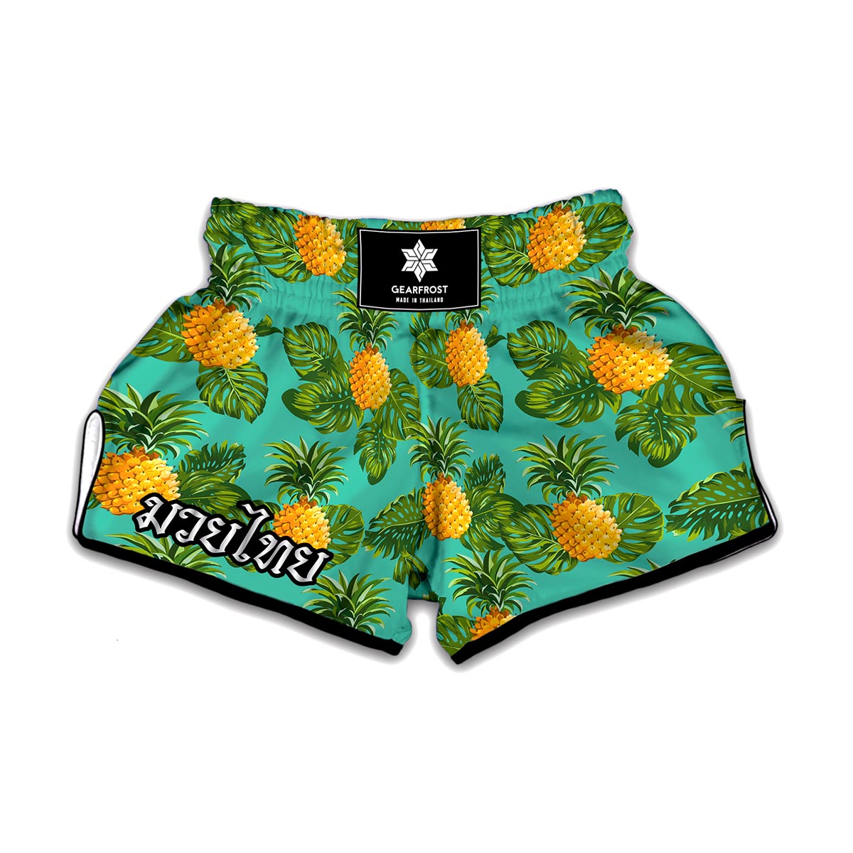 Palm Leaf Pineapple Pattern Print Muay Thai Boxing Shorts