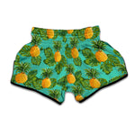 Palm Leaf Pineapple Pattern Print Muay Thai Boxing Shorts