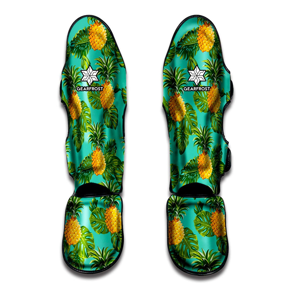 Palm Leaf Pineapple Pattern Print Muay Thai Shin Guard