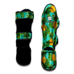 Palm Leaf Pineapple Pattern Print Muay Thai Shin Guard