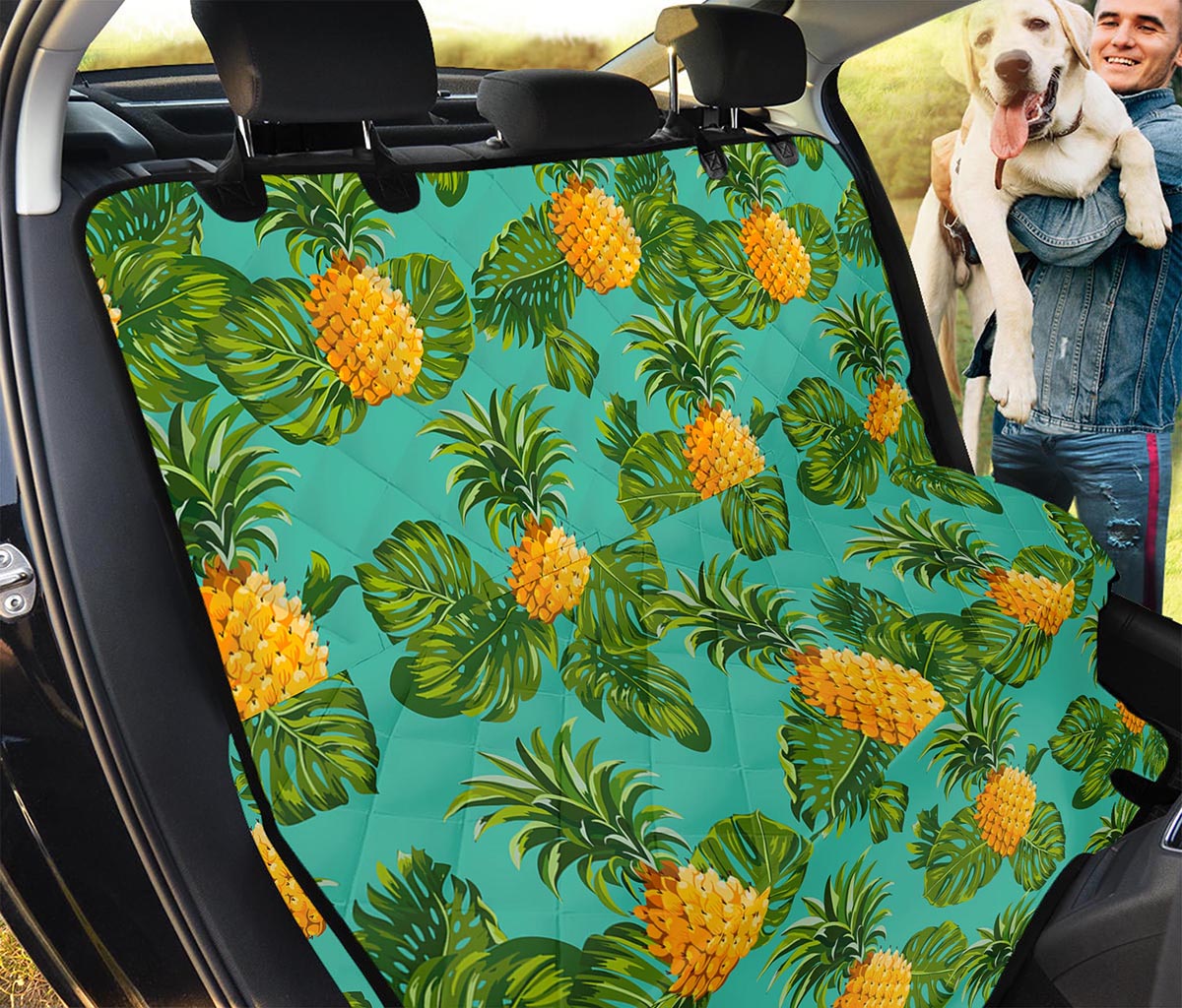 Palm Leaf Pineapple Pattern Print Pet Car Back Seat Cover