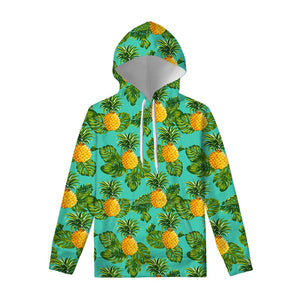 Palm Leaf Pineapple Pattern Print Pullover Hoodie