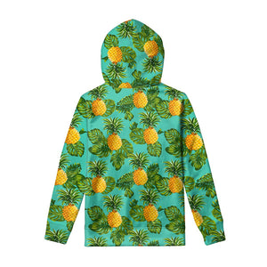 Palm Leaf Pineapple Pattern Print Pullover Hoodie