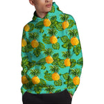 Palm Leaf Pineapple Pattern Print Pullover Hoodie