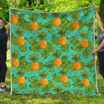 Palm Leaf Pineapple Pattern Print Quilt