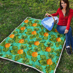 Palm Leaf Pineapple Pattern Print Quilt