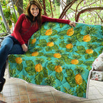 Palm Leaf Pineapple Pattern Print Quilt