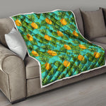 Palm Leaf Pineapple Pattern Print Quilt