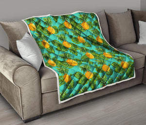 Palm Leaf Pineapple Pattern Print Quilt