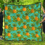 Palm Leaf Pineapple Pattern Print Quilt