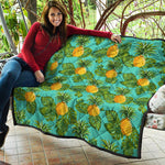 Palm Leaf Pineapple Pattern Print Quilt