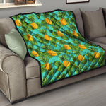 Palm Leaf Pineapple Pattern Print Quilt