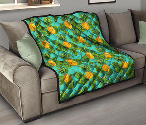 Palm Leaf Pineapple Pattern Print Quilt