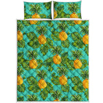 Palm Leaf Pineapple Pattern Print Quilt Bed Set