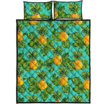 Palm Leaf Pineapple Pattern Print Quilt Bed Set