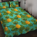 Palm Leaf Pineapple Pattern Print Quilt Bed Set