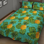 Palm Leaf Pineapple Pattern Print Quilt Bed Set