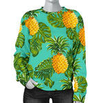 Palm Leaf Pineapple Pattern Print Women's Crewneck Sweatshirt GearFrost