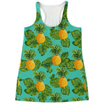 Palm Leaf Pineapple Pattern Print Women's Racerback Tank Top