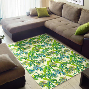 Palm Tree Banana Pattern Print Area Rug GearFrost